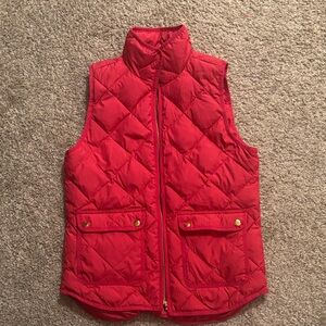 J. Crew Quilted Hot Pink Puffer Vest with Front Pockets